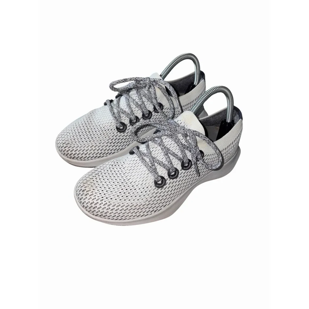Women's Allbirds Tree Dasher Athletic Shoes Lace Up White‎ Gray Size 8 Comfort